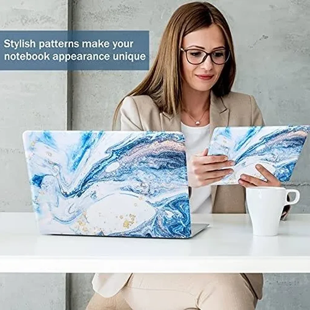 ALAYRA Laptop Skin Sticker Decal 12 13 13.3 14 15 15.4 15.6 inch Personalized Universal Notebook Vinyl Skin Stickers Cover Art Decal Computer Protector Marble Blue 01