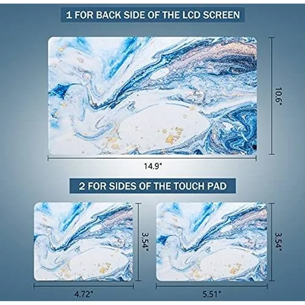 ALAYRA Laptop Skin Sticker Decal 12 13 13.3 14 15 15.4 15.6 inch Personalized Universal Notebook Vinyl Skin Stickers Cover Art Decal Computer Protector Marble Blue 01 - Image 5