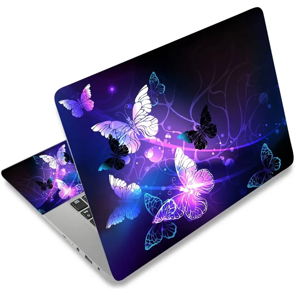 ALAYRA Laptop Skin Sticker Decal 12 13 13.3 14 15 15.4 15.6 inch Personalized Universal Notebook Vinyl Skin Stickers Cover Art Decal Computer Protector Purple-butterfly 01