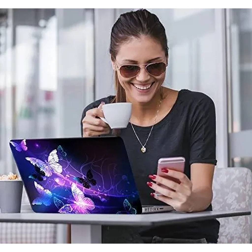 ALAYRA Laptop Skin Sticker Decal 12 13 13.3 14 15 15.4 15.6 inch Personalized Universal Notebook Vinyl Skin Stickers Cover Art Decal Computer Protector Purple-butterfly 01 - Image 2