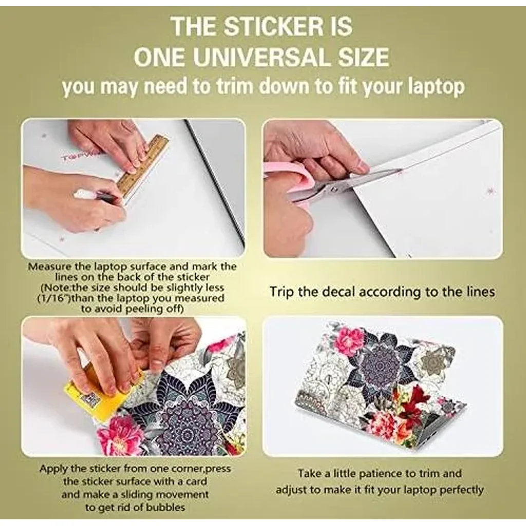 ALAYRA Laptop Skin Sticker Decal 12 13 13.3 14 15 15.4 15.6 inch Personalized Universal Notebook Vinyl Skin Stickers Cover Art Decal Computer Protector RedFlower 01 - Image 3