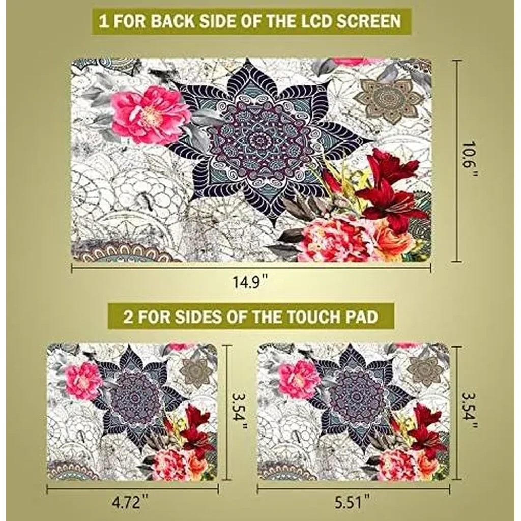 ALAYRA Laptop Skin Sticker Decal 12 13 13.3 14 15 15.4 15.6 inch Personalized Universal Notebook Vinyl Skin Stickers Cover Art Decal Computer Protector RedFlower 01 - Image 5
