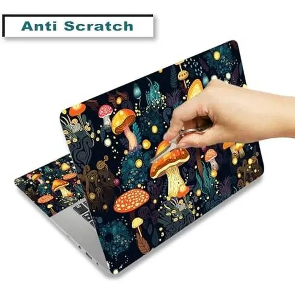 ALAYRA Laptop Skin Sticker Decal Cover, 11.612" 13" 13.3" 14" 15" 15.4" 15.6" Laptop Netbook Skin Sticker Cover Art Notebook Protector (2 Wrist Pad Included), Removable Reusable, Cute Fantasy Mushroom - Image 2