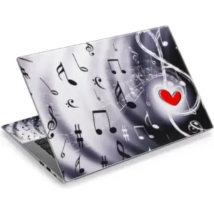 ALAYRA Laptop Skin Sticker Decal Covers 12" 13" 13.3" 14" 15" 15.4" 15.6 inch Laptop Skin Sticker Cover Art Decal Protector Notebook PC (Music & Red Heart) 01