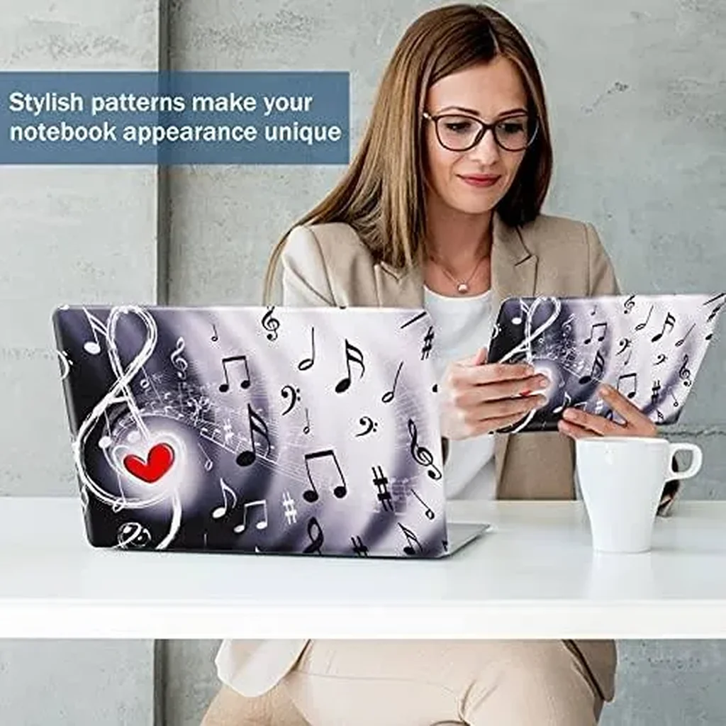 ALAYRA Laptop Skin Sticker Decal Covers 12" 13" 13.3" 14" 15" 15.4" 15.6 inch Laptop Skin Sticker Cover Art Decal Protector Notebook PC (Music & Red Heart) 01 - Image 6