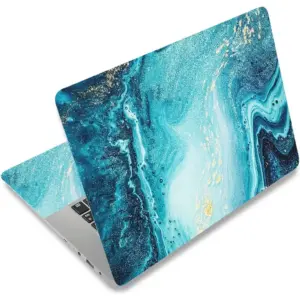 ALAYRA Laptop Skin Sticker Decal, 12 13 13.3 14 15 15.4 15.6 inch Laptop Art Decal Protector Notebook Netbook PC 15.6" Universal Vinyl Cover, Blue Marble 01