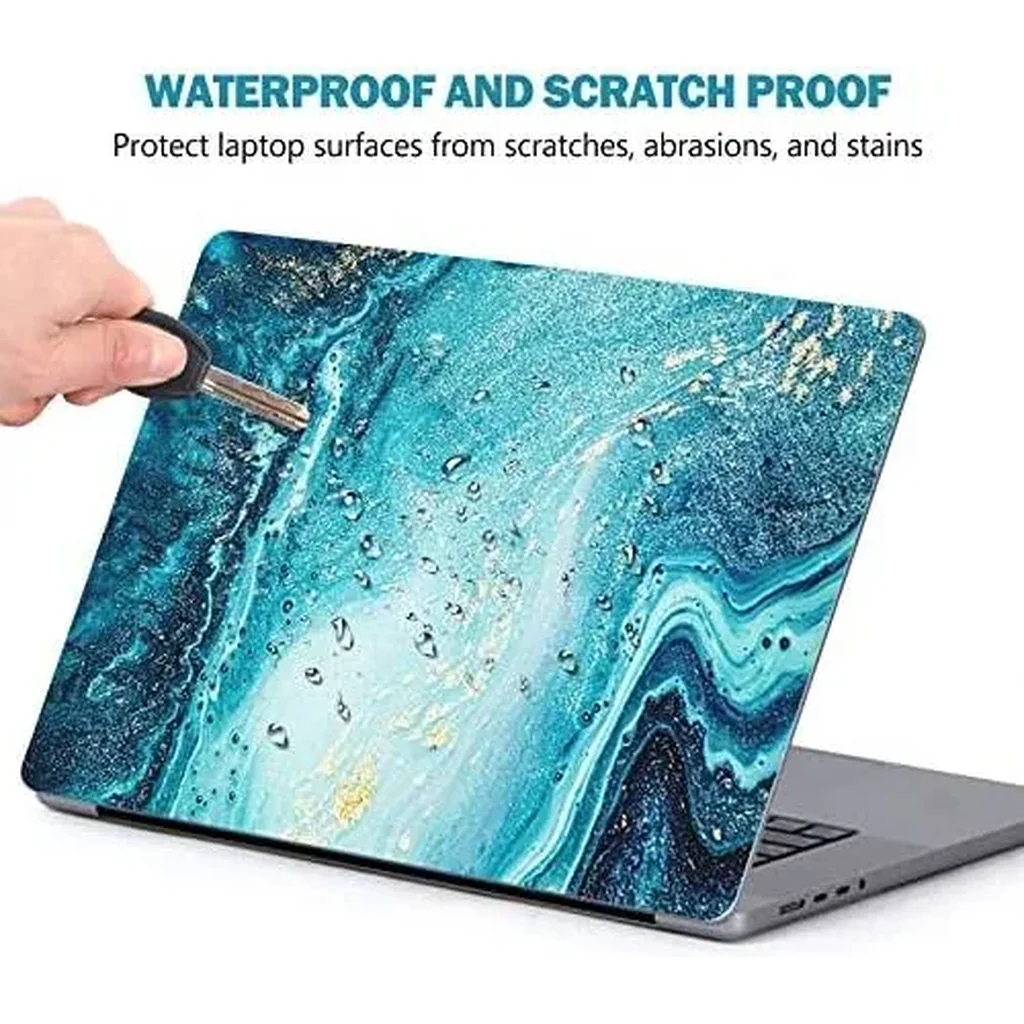 ALAYRA Laptop Skin Sticker Decal, 12 13 13.3 14 15 15.4 15.6 inch Laptop Art Decal Protector Notebook Netbook PC 15.6" Universal Vinyl Cover, Blue Marble 01 - Image 3