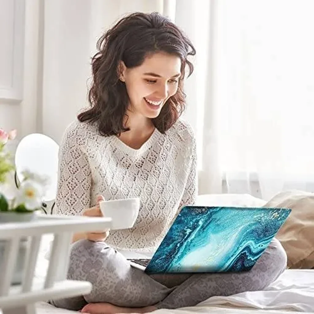 ALAYRA Laptop Skin Sticker Decal, 12 13 13.3 14 15 15.4 15.6 inch Laptop Art Decal Protector Notebook Netbook PC 15.6" Universal Vinyl Cover, Blue Marble 01 - Image 4