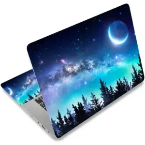 ALAYRA Laptop Skin Sticker Decal, 12 13 13.3 14 15 15.4 15.6 inch Laptop Art Decal Protector Notebook Netbook PC 15.6" Universal Vinyl Cover, Forest Moon Sky 01