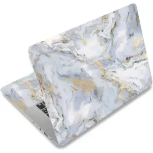 ALAYRA Laptop Skin Sticker Decal, 12 13 13.3 14 15 15.4 15.6 inch Laptop Art Decal Protector Notebook Netbook PC 15.6" Universal Vinyl Cover, Grey Gold Marble 01