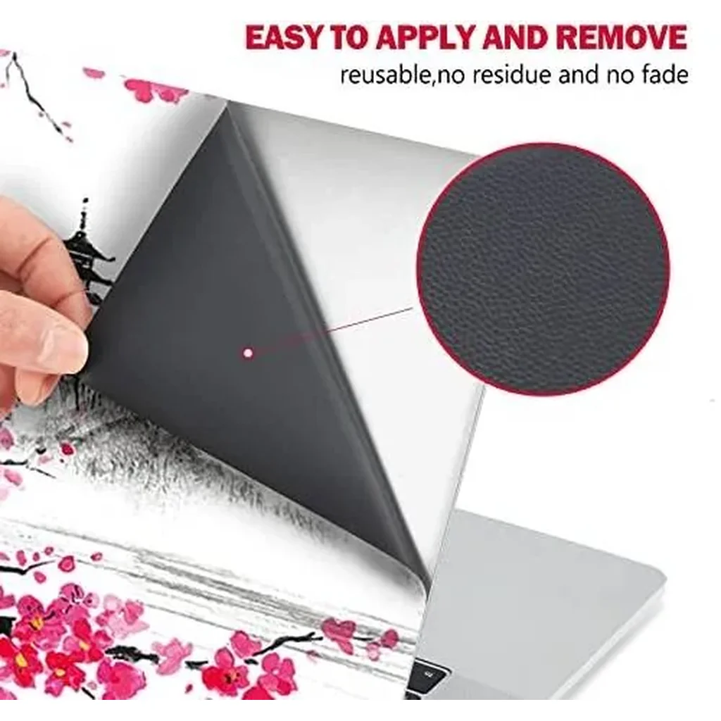 ALAYRA Laptop Skin Sticker Decal, 12 13 13.3 14 15 15.4 15.6 inch Laptop Art Decal Protector Notebook Netbook PC 15.6" Universal Vinyl Cover, Mountain Sakura Ink Painting 01 - Image 2