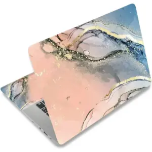 ALAYRA Laptop Skin Sticker Decal, 12 13 13.3 14 15 15.4 15.6 inch Laptop Art Decal Protector Notebook Netbook PC 15.6" Universal Vinyl Cover, Pink Blue Marble 01