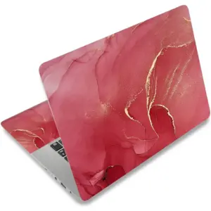 ALAYRA Laptop Skin Sticker Decal, 12 13 13.3 14 15 15.4 15.6 inch Laptop Art Decal Protector Notebook Netbook PC 15.6" Universal Vinyl Cover, Red Marble 01