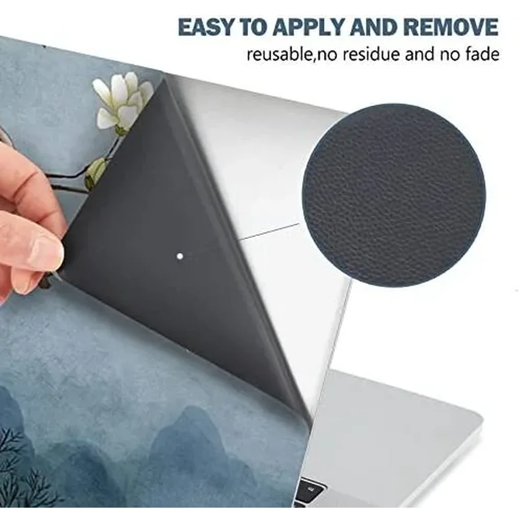 ALAYRA Laptop Skin Sticker Decal, 12 13 13.3 14 15 15.4 15.6 inch Laptop Art Decal Protector Notebook Netbook PC 15.6" Universal Vinyl Cover, White Magnolia Flower 01 - Image 2