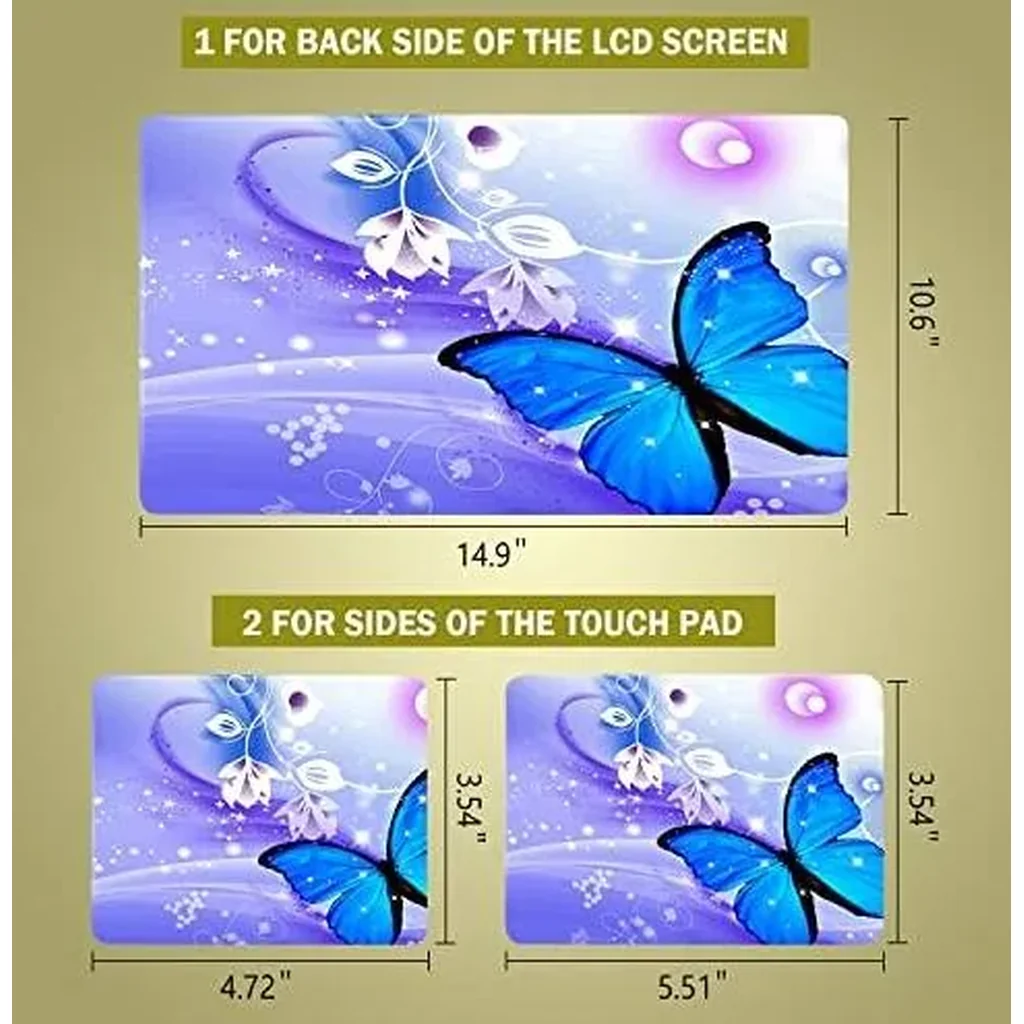 ALAYRA Laptop Skin Sticker Decal, 12" 13" 13.3" 14" 15" 15.4" 15.6 inch Laptop Skin Sticker Cover Art Decal Protector Notebook PC (Butterfly) 01 - Image 4