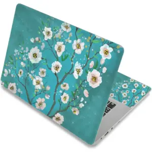 ALAYRA Laptop Skin Sticker Decal, 12" 13" 13.3" 14" 15" 15.4" 15.6 inch Laptop Skin Sticker Cover Art Decal Protector Notebook PC (Green Flowers) 01