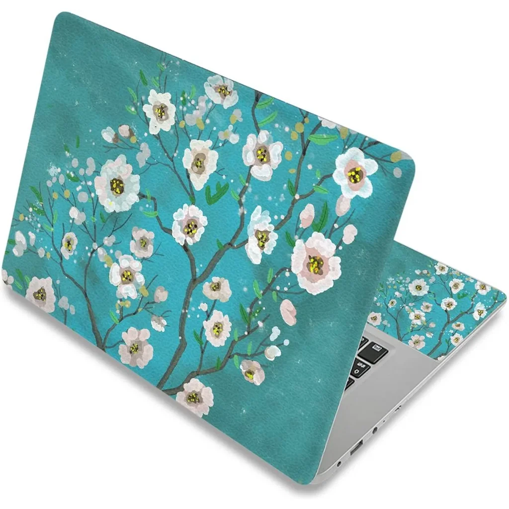 ALAYRA Laptop Skin Sticker Decal, 12" 13" 13.3" 14" 15" 15.4" 15.6 inch Laptop Skin Sticker Cover Art Decal Protector Notebook PC (Green Flowers) 01 - Image 5