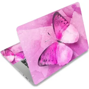 ALAYRA Laptop Skin Sticker Decal, 12" 13" 13.3" 14" 15" 15.4" 15.6 inch Laptop Skin Sticker Cover Art Decal Protector Notebook PC (Pink Butterfly) 01