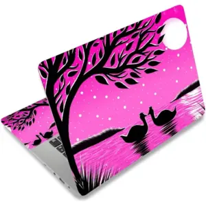 ALAYRA Laptop Skin Sticker Decal, 12" 13" 13.3" 14" 15" 15.4" 15.6 inch Laptop Skin Sticker Cover Art Decal Protector Notebook PC (Pink Swan) 01