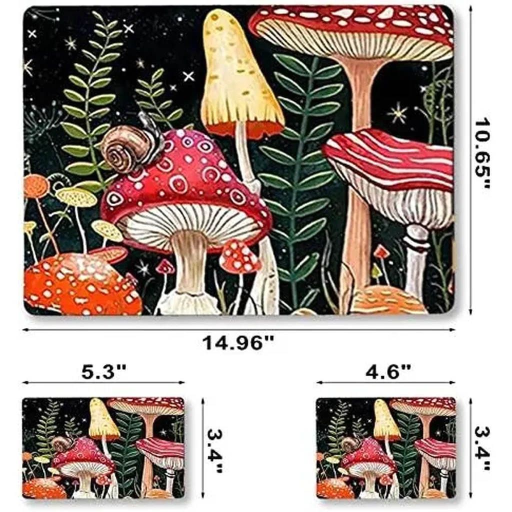 ALAYRA Laptop Skin Sticker Decal, 12" 13" 13.3" 14" 15" 15.4" 15.6 inch Laptop Skin Sticker Cover Art Protector Notebook (2 Wrist Pad Skins Included), Decorative Removable, Positive Mushroom 01 - Image 6