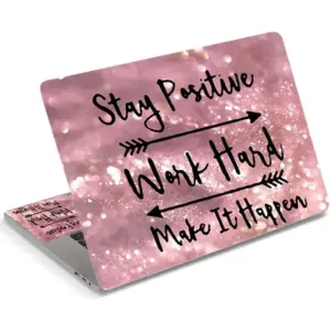 ALAYRA Laptop Skin Sticker Decal, 12" 13" 13.3" 14" 15" 15.4" 15.6 inch Laptop Universal Reusable Vinyl Skin Stickers Cover Art Decal Notebook PC Personalized Protector (Pink Letters) 01