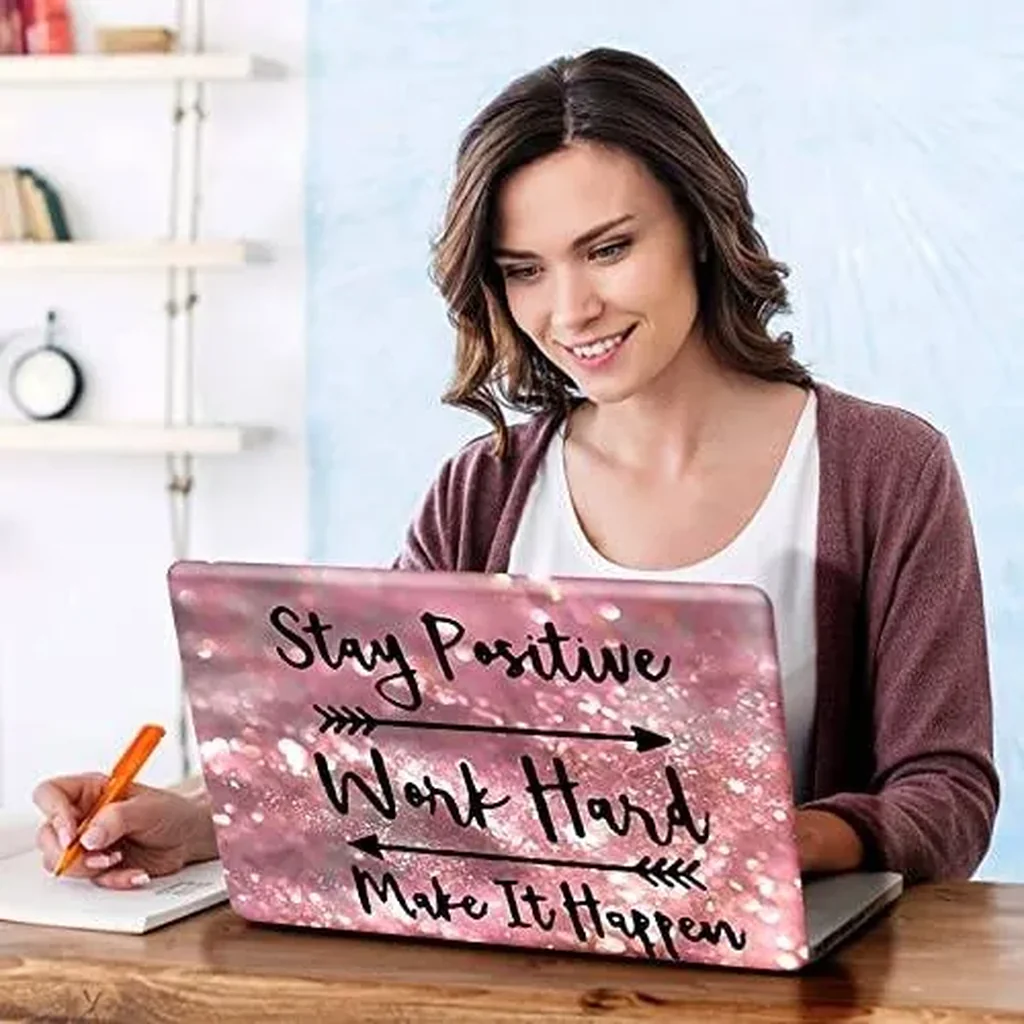 ALAYRA Laptop Skin Sticker Decal, 12" 13" 13.3" 14" 15" 15.4" 15.6 inch Laptop Universal Reusable Vinyl Skin Stickers Cover Art Decal Notebook PC Personalized Protector (Pink Letters) 01 - Image 6