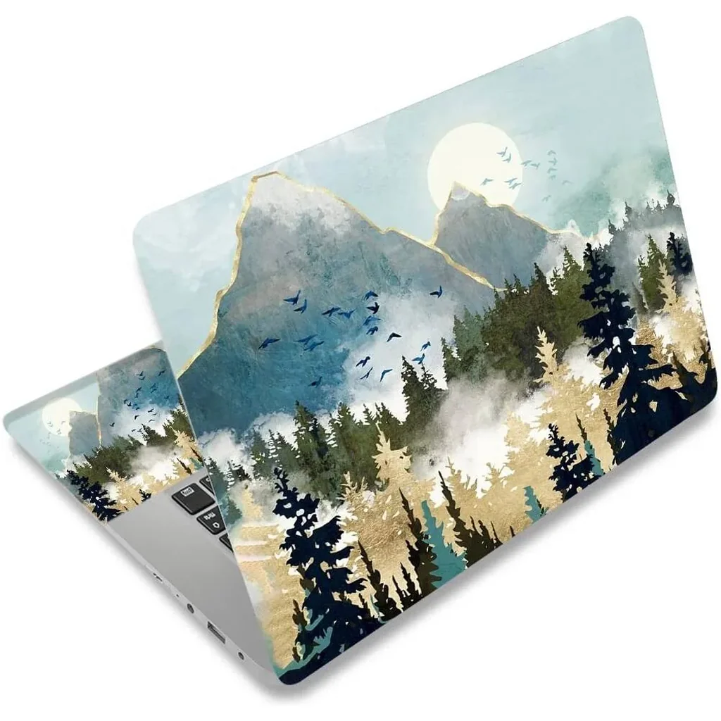 ALAYRA Laptop Skin Sticker Decal, 12" 13" 13.3" 14" 15" 15.4" 15.6 inch Laptop Universal Reusable Vinyl Skin Stickers Cover Art Decal Notebook PC Personalized Protector-Blue Ink Landscape 01 - Image 5