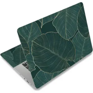 ALAYRA Laptop Skin Sticker Decal, 12" 13" 13.3" 14" 15" 15.4" 15.6 inch Laptop Universal Reusable Vinyl Skin Stickers Cover Art Decal Notebook PC Personalized Protector-Green Leaf 01