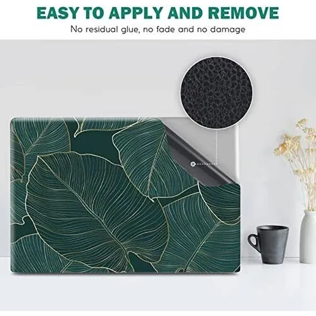 ALAYRA Laptop Skin Sticker Decal, 12" 13" 13.3" 14" 15" 15.4" 15.6 inch Laptop Universal Reusable Vinyl Skin Stickers Cover Art Decal Notebook PC Personalized Protector-Green Leaf 01 - Image 4