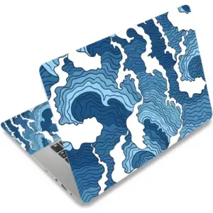 ALAYRA Laptop Skin Sticker Decal, 12" 13" 13.3" 14" 15" 15.4" 15.6 inch Laptop Universal Reusable Vinyl Skin Stickers Cover Art Decal Notebook PC Personalized Protector-Japanese Style Wave 01
