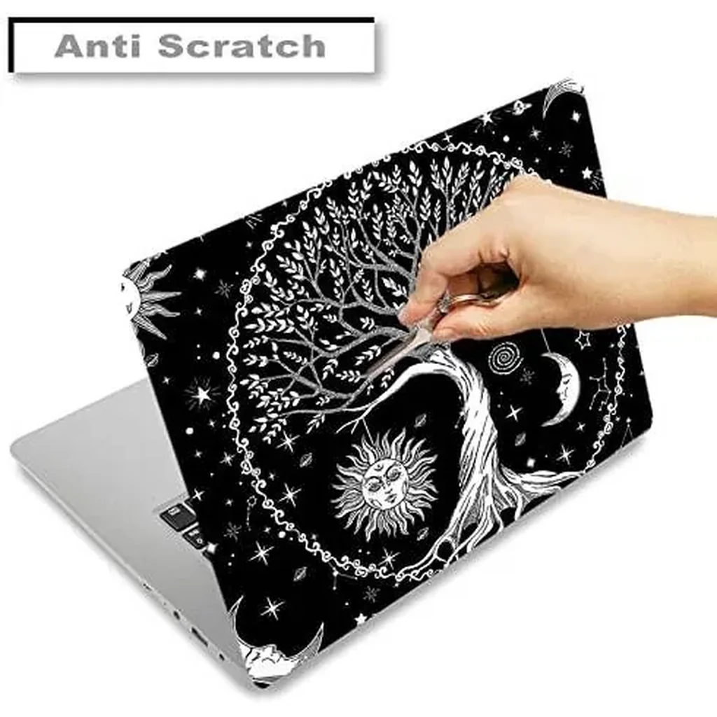 ALAYRA Laptop Skin Sticker Decal, 12" 13" 13.3" 14" 15" 15.4" 15.6 inch Laptop Vinyl Skin Sticker Cover Art Protector Notebook PC (2 Wrist Pad Skins Included), Decorative Waterproof Removable, Moon & - Image 3