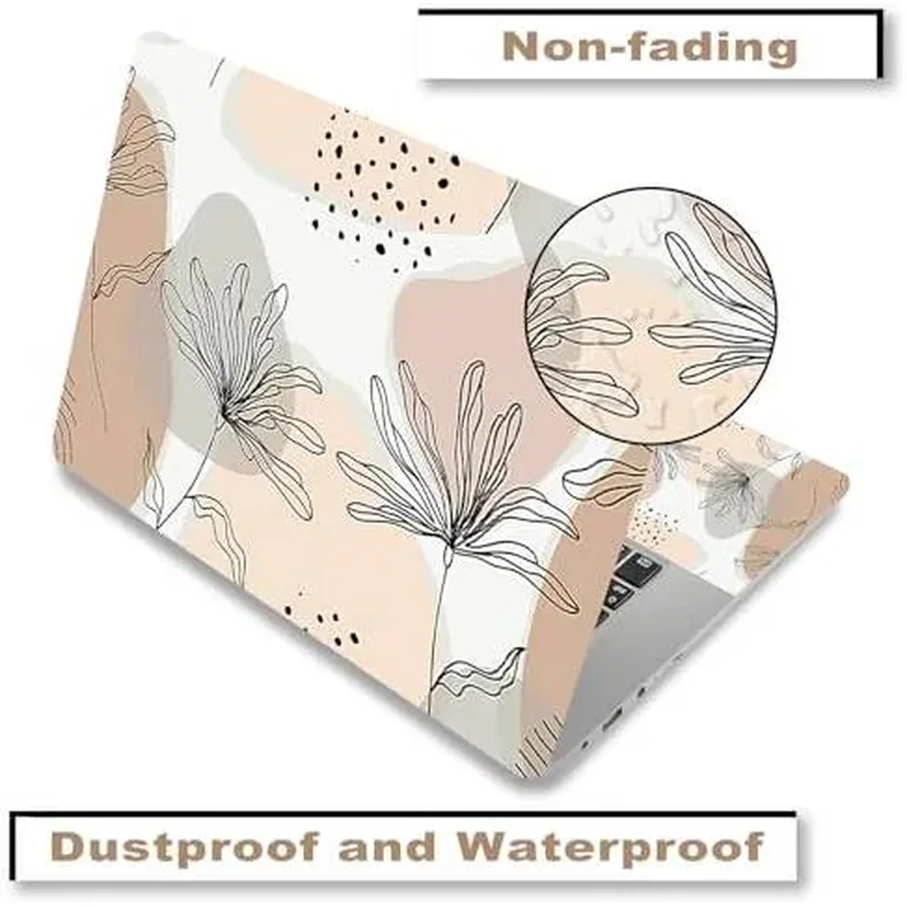 ALAYRA Laptop Skin Sticker Decal, 12" 13" 13.3" 14" 15" 15.4" 15.6 inch Laptop Vinyl Skin Sticker Cover Art Protector Notebook PC (2 Wrist Pad Skins Included), Decorative Waterproof Removable, Morandi - Image 3