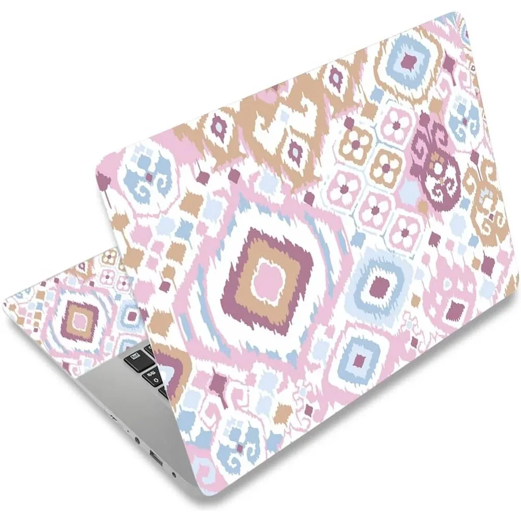 ALAYRA Laptop Skin Sticker Decal, 12" 13" 13.3" 14" 15" 15.4" 15.6 inch Laptop Vinyl Skin Sticker Cover Art Protector Notebook PC (2 Wrist Pad Skins Included), Waterproof Removable, Cute Pink Abstract