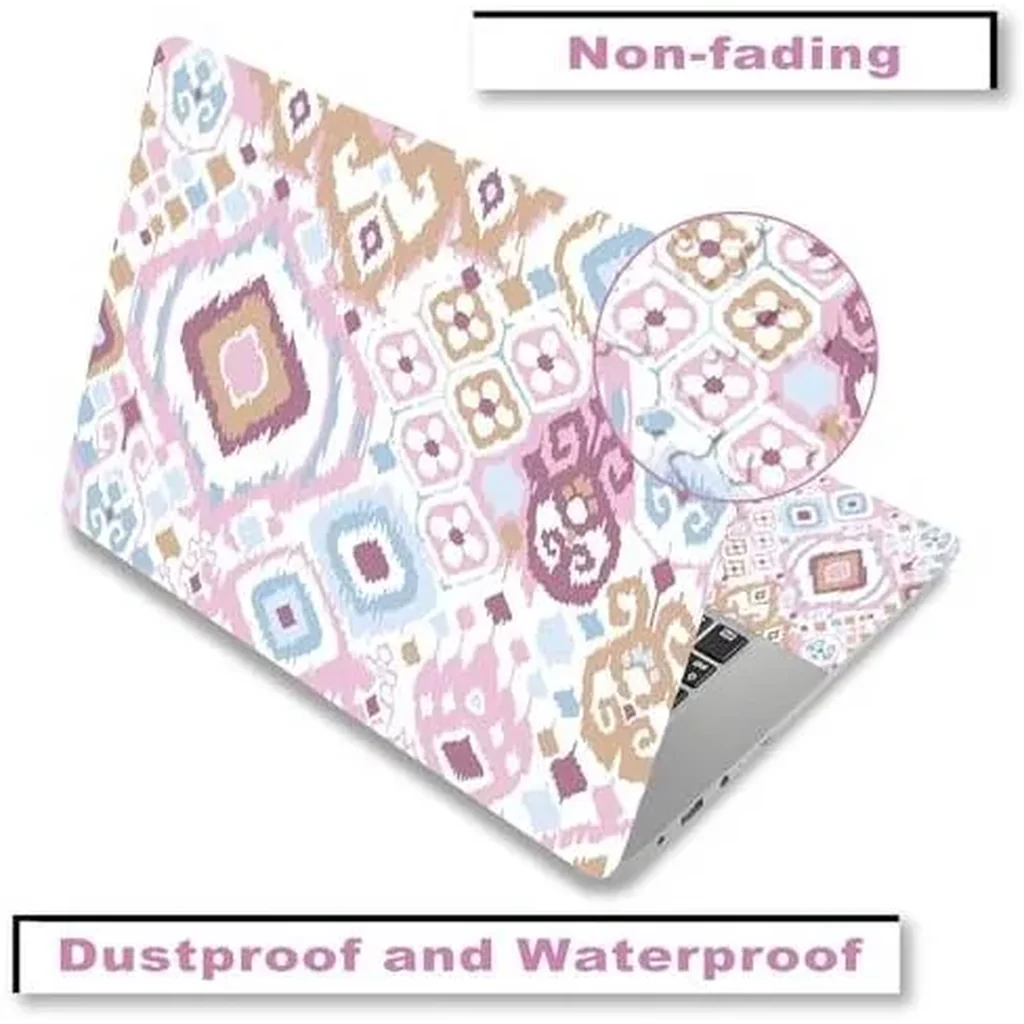 ALAYRA Laptop Skin Sticker Decal, 12" 13" 13.3" 14" 15" 15.4" 15.6 inch Laptop Vinyl Skin Sticker Cover Art Protector Notebook PC (2 Wrist Pad Skins Included), Waterproof Removable, Cute Pink Abstract - Image 3