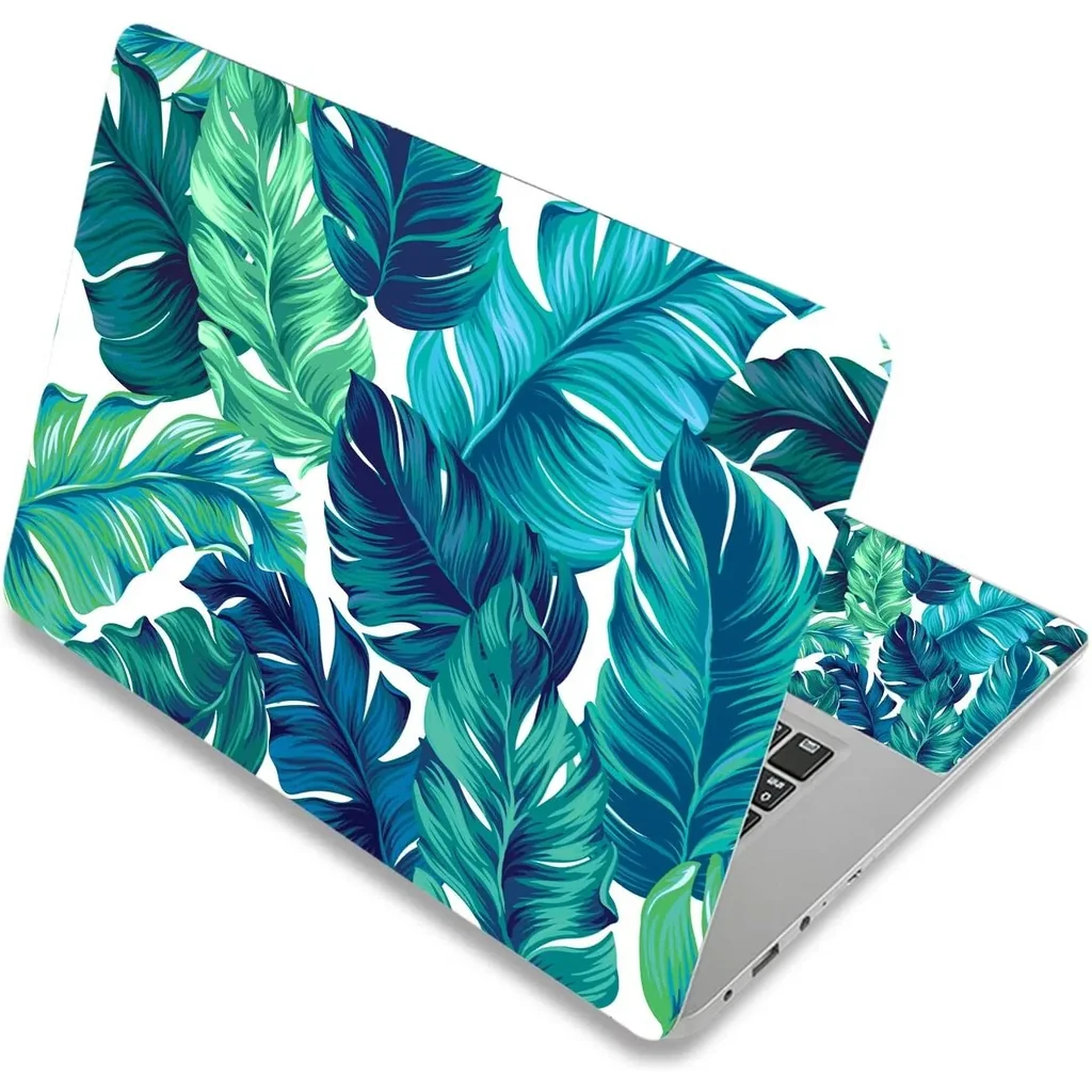 ALAYRA Laptop Skin Sticker Decal, 12" 13" 13.3" 14" 15" 15.4" 15.6 inch Laptop Vinyl Skin Sticker Cover Art Protector Notebook PC (Free 2 Wrist Pad Included), Decorative Waterproof Removable (Blue Lea