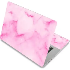 ALAYRA Laptop Skin Sticker Decal, 12" 13" 13.3" 14" 15" 15.4" 15.6 inch Laptop Vinyl Skin Sticker Cover Art Protector Notebook PC (Free 2 Wrist Pad Included), Decorative Waterproof Removable (Pink Mar