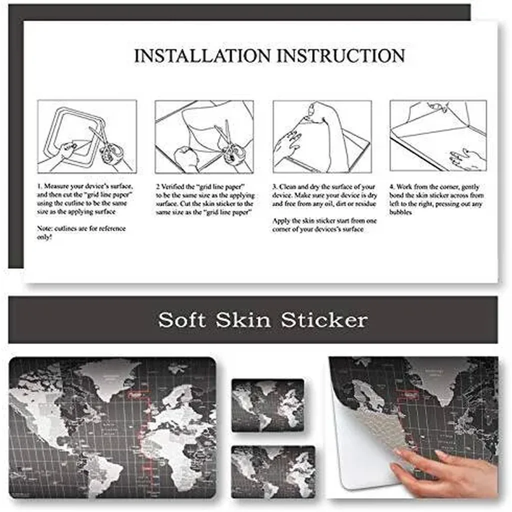 ALAYRA Laptop Skin Sticker Decal, 12" 13" 13.3" 14" 15" 15.4" 15.6 inch Laptop Vinyl Skin Sticker Cover Art Protector Notebook PC (Free 2 Wrist Pad Included), Decorative Waterproof Removable, Cool Wor - Image 3