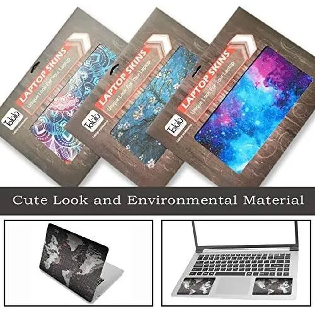 ALAYRA Laptop Skin Sticker Decal, 12" 13" 13.3" 14" 15" 15.4" 15.6 inch Laptop Vinyl Skin Sticker Cover Art Protector Notebook PC (Free 2 Wrist Pad Included), Decorative Waterproof Removable, Cool Wor - Image 4