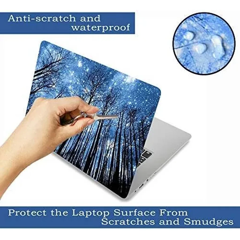 ALAYRA Laptop Skin Sticker Decal, 12" 13" 13.3" 14" 15" 15.4" 15.6 inch Laptop Vinyl Skin Sticker Cover Art Protector Notebook PC (Free 2 Wrist Pad Included), Decorative Waterproof Removable, Galaxy F - Image 2