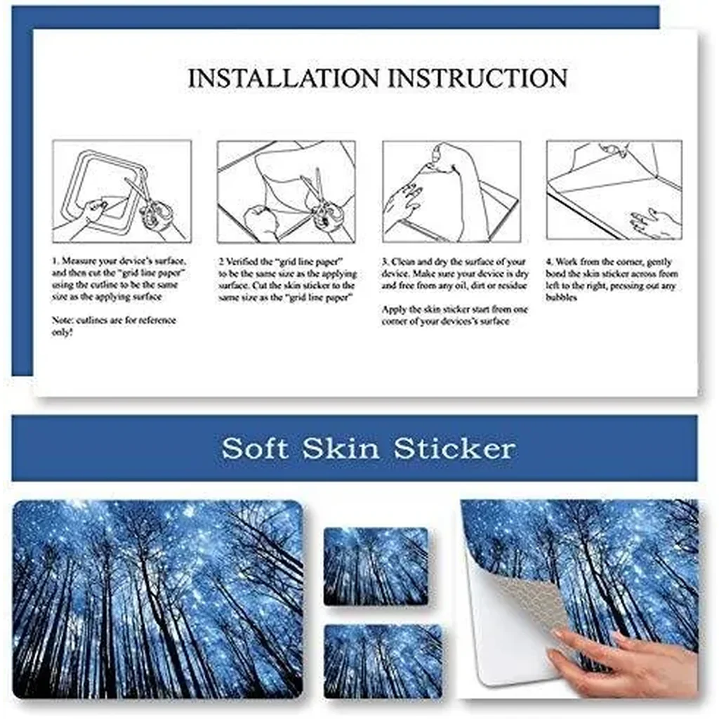 ALAYRA Laptop Skin Sticker Decal, 12" 13" 13.3" 14" 15" 15.4" 15.6 inch Laptop Vinyl Skin Sticker Cover Art Protector Notebook PC (Free 2 Wrist Pad Included), Decorative Waterproof Removable, Galaxy F - Image 4