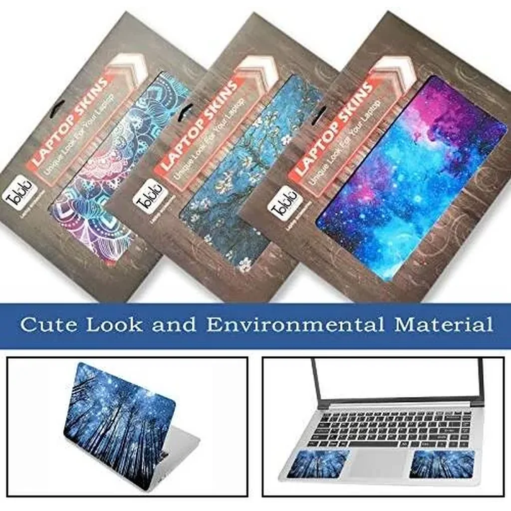 ALAYRA Laptop Skin Sticker Decal, 12" 13" 13.3" 14" 15" 15.4" 15.6 inch Laptop Vinyl Skin Sticker Cover Art Protector Notebook PC (Free 2 Wrist Pad Included), Decorative Waterproof Removable, Galaxy F - Image 5