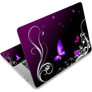 ALAYRA Laptop Skin Sticker Decal, 12" 13" 13.3" 14" 15" 15.4" 15.6 inch Laptop Vinyl Skin Sticker Cover Art Protector Notebook PC (Free 2 Wrist Pad Included), Decorative Waterproof Removable, Purple B