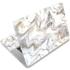 ALAYRA Laptop Skin Sticker Decal, 12" 13" 13.3" 14" 15" 15.4" 15.6 inch Laptop Vinyl Skin Sticker Cover Art Protector Notebook PC (Free 2 Wrist Pad Included), Decorative Waterproof Removable, White Go