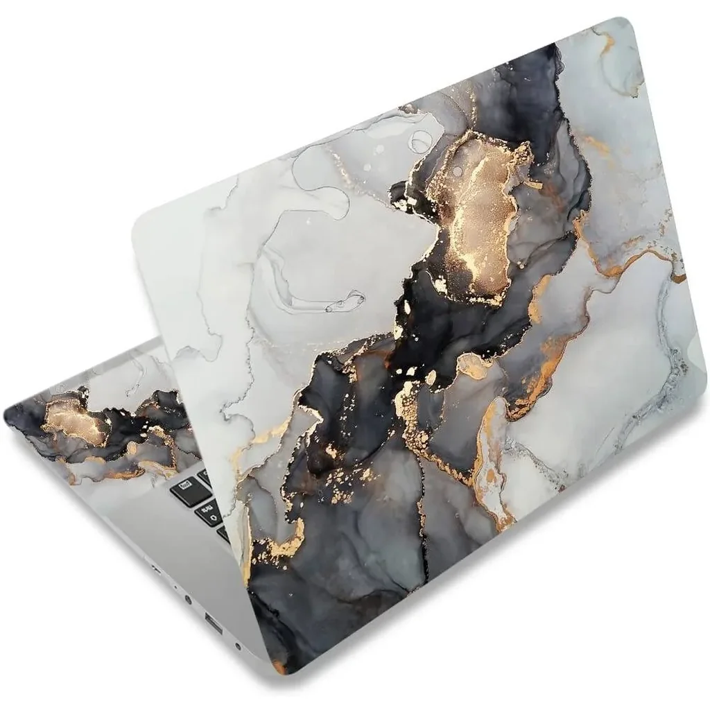 ALAYRA Laptop Skin Sticker Decal, 12" 13" 13.3" 14" 15" 15.4" 15.6 inch Laptop Vinyl Skin Sticker Cover Art Protector Notebook PC (Free 2 Wrist Pad Included), UAEble Waterproof Removable, Dark Grey Ma