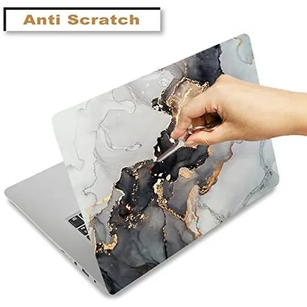 ALAYRA Laptop Skin Sticker Decal, 12" 13" 13.3" 14" 15" 15.4" 15.6 inch Laptop Vinyl Skin Sticker Cover Art Protector Notebook PC (Free 2 Wrist Pad Included), UAEble Waterproof Removable, Dark Grey Ma - Image 2