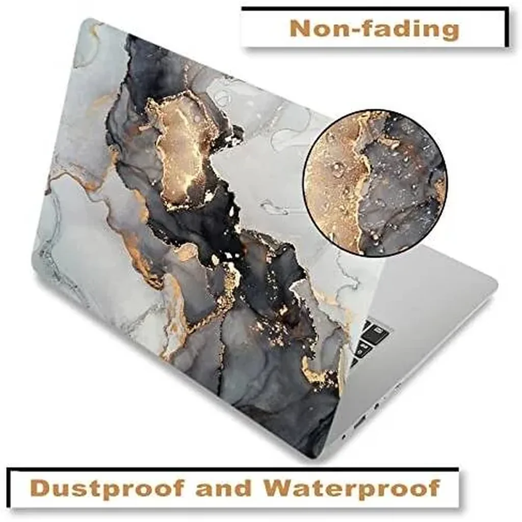 ALAYRA Laptop Skin Sticker Decal, 12" 13" 13.3" 14" 15" 15.4" 15.6 inch Laptop Vinyl Skin Sticker Cover Art Protector Notebook PC (Free 2 Wrist Pad Included), UAEble Waterproof Removable, Dark Grey Ma - Image 4