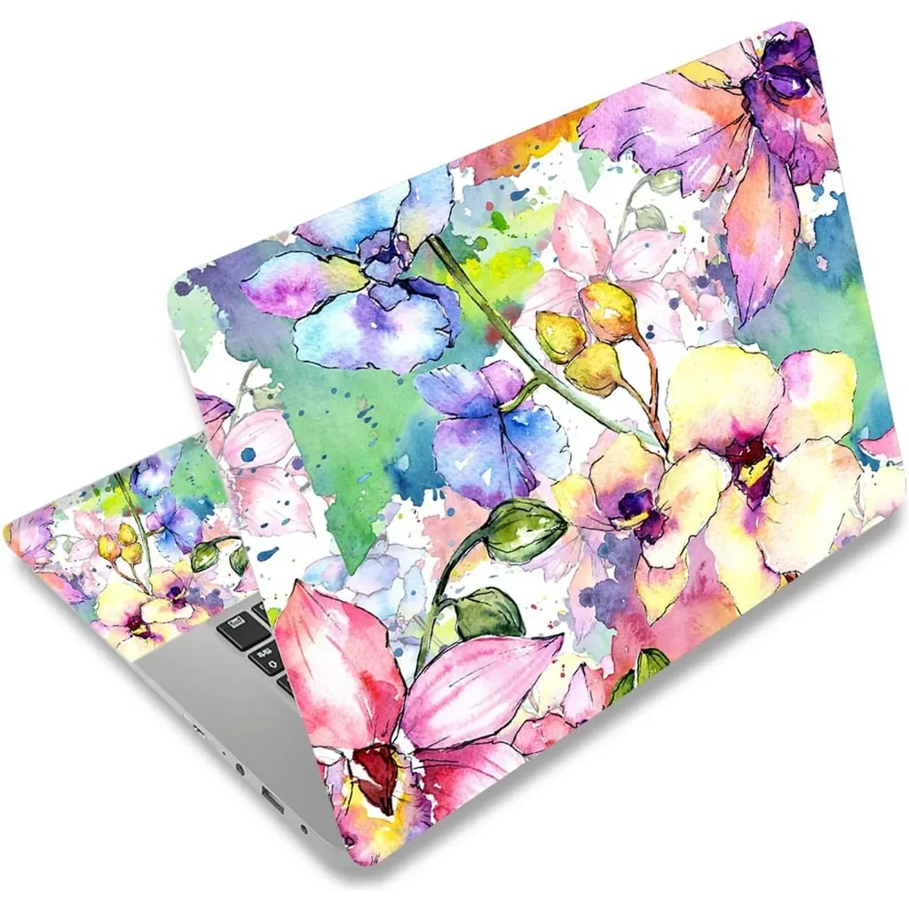 ALAYRA Laptop Skin Sticker Decal, 12" 13" 13.3" 14" 15" 15.4" 15.6 inch Notebook Vinyl Skin Sticker Cover Art Decal Protector Notebook PC Flowers 01
