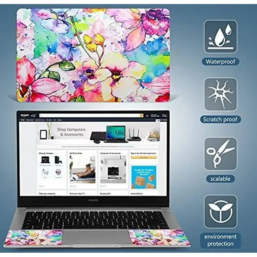 ALAYRA Laptop Skin Sticker Decal, 12" 13" 13.3" 14" 15" 15.4" 15.6 inch Notebook Vinyl Skin Sticker Cover Art Decal Protector Notebook PC Flowers 01 - Image 5
