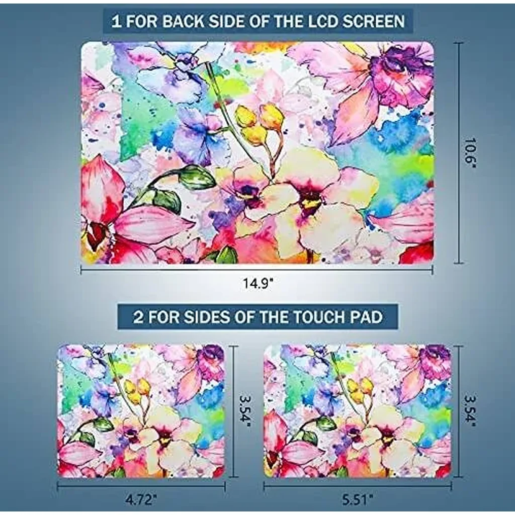 ALAYRA Laptop Skin Sticker Decal, 12" 13" 13.3" 14" 15" 15.4" 15.6 inch Notebook Vinyl Skin Sticker Cover Art Decal Protector Notebook PC Flowers 01 - Image 6