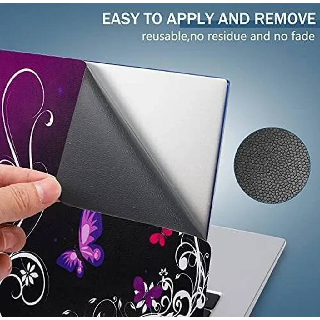 ALAYRA Laptop Skin Sticker Decal, 12" 13" 13.3" 14" 15" 15.4" 15.6 inch Notebook Vinyl Skin Sticker Cover Art Decal Protector Notebook PC Purple Butterfly& flower 01 - Image 3